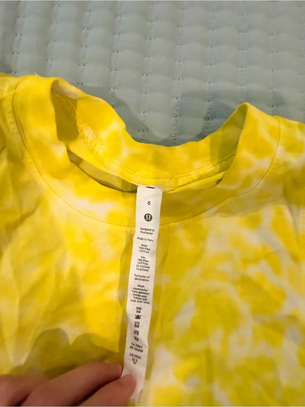 lululemon athletica Yellow Tie-Dye Muscle Tank